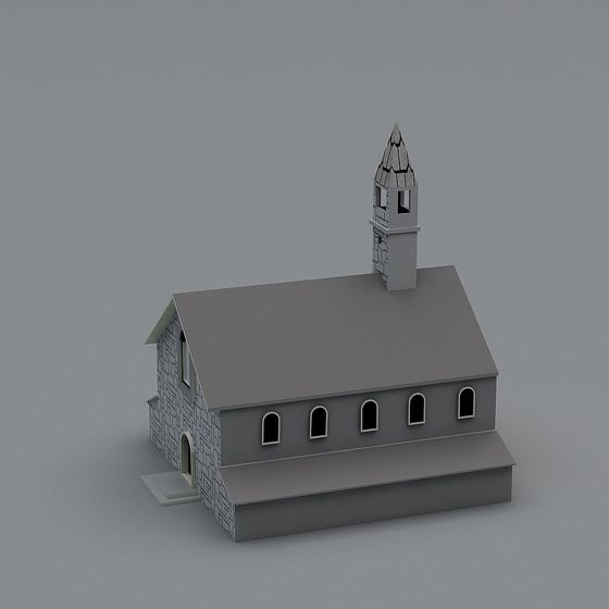 Charming Countryside Chapel 3D model