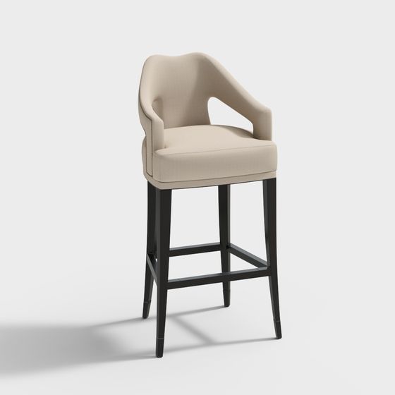 Stylish Low-Polygon Bar Stool 3D model