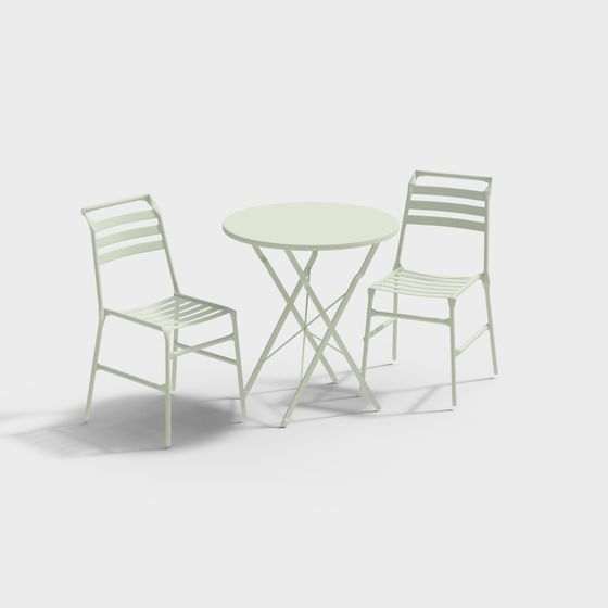 Minimalist Outdoor Table and Chair 3D model