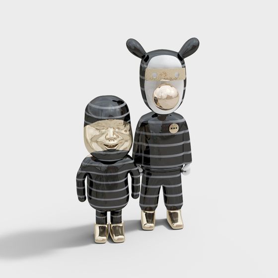 Prisoners 3D Model - Unique Low-Poly Character Design