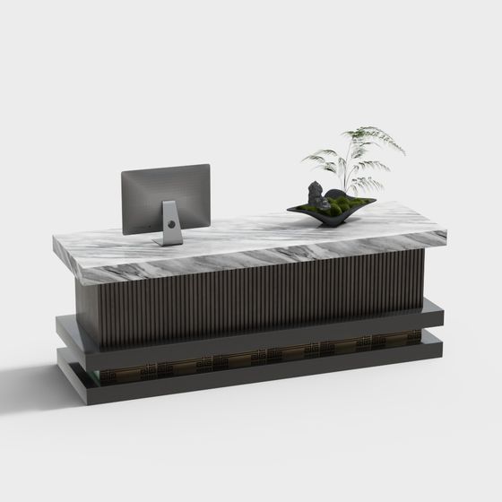 Minimalist Office Desk 3D model