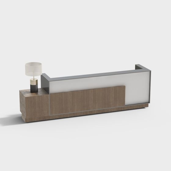Modern Minimalist Reception Desk 3D model