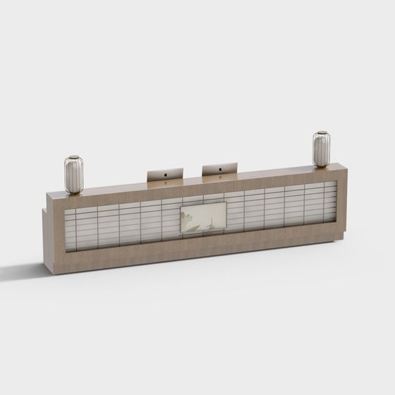 Elegant Minimalist Reception Desk 3D model