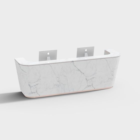 Elegant Marble Reception Desk 3D model
