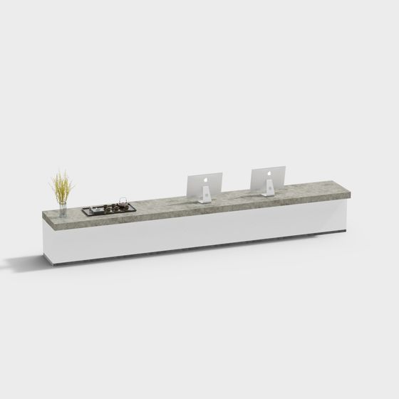 Modern Minimalist Reception Desk 3D model