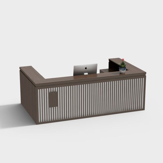 Stylish Reception Desk 3D model for Modern Offices