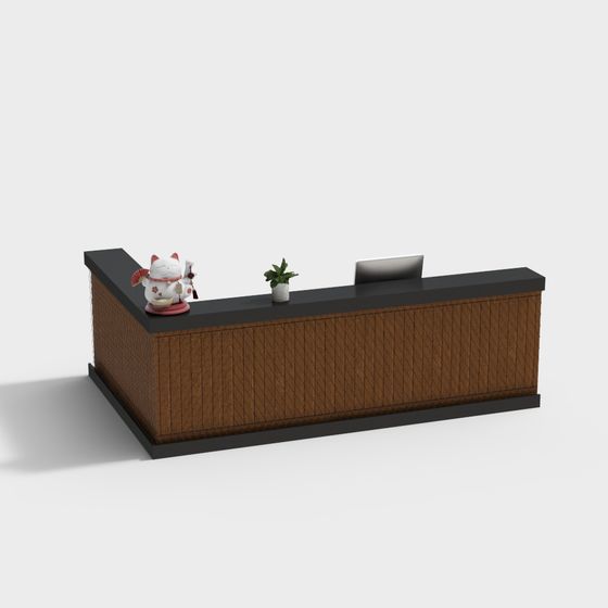 Rattan Reception Desk 3D model