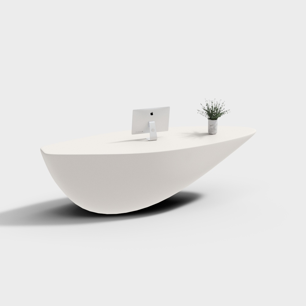 Sleek Office Desk 3D model in Modern Minimalist Style