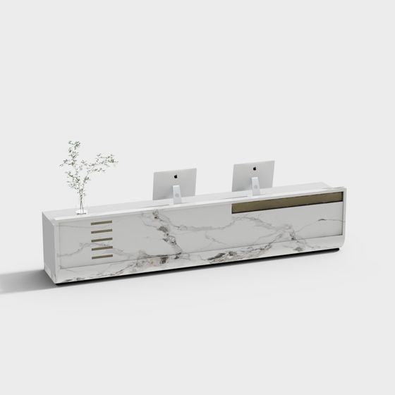 Marble Reception Desk 3D model
