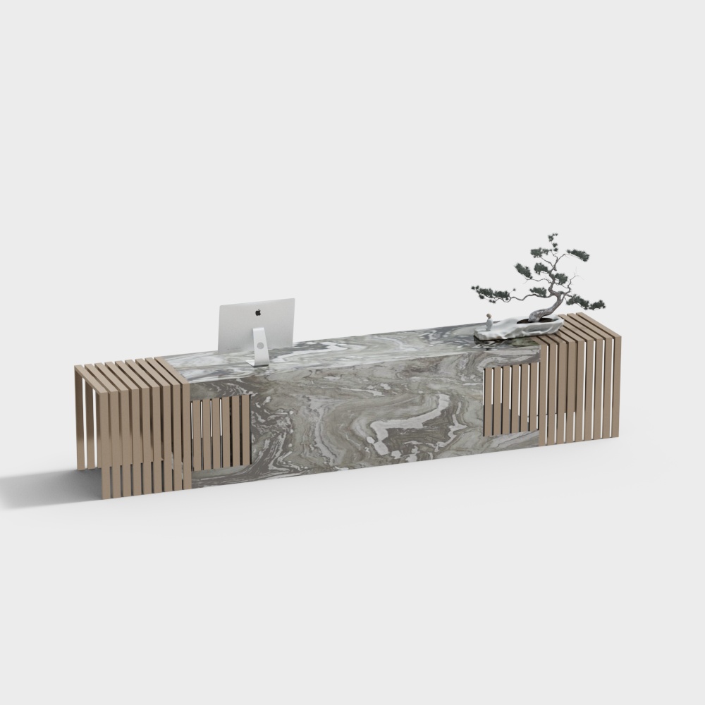 Sleek Minimalist Office Desk 3D model
