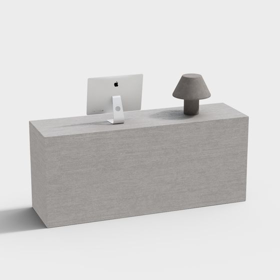 Stylish Concrete Desk 3D model for Modern Workspaces