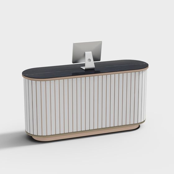 Elegant Minimalist Reception Desk 3D model