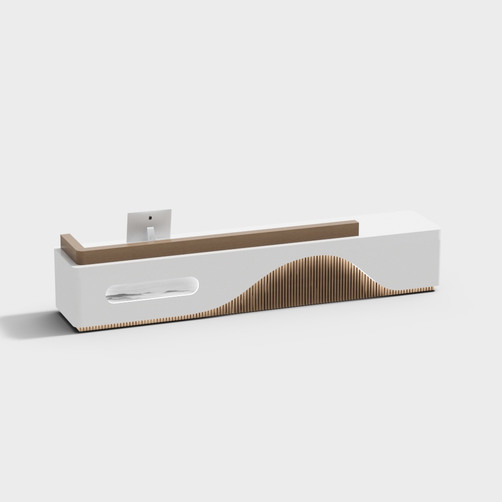Sleek Reception Desk 3D model for Modern Interiors