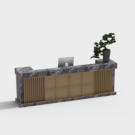 Elegant Reception Desk 3D model Design