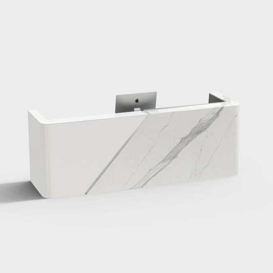Elegant Marble Reception Desk 3D model
