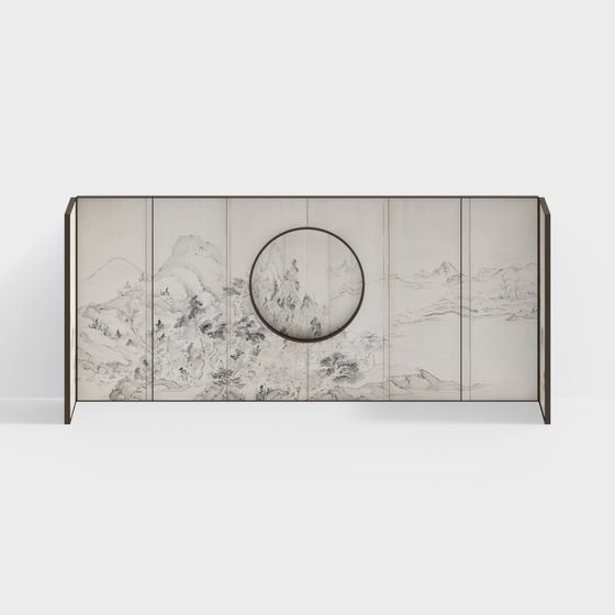 Elegant 3D Screen Model Inspired by Ancient Chinese Art