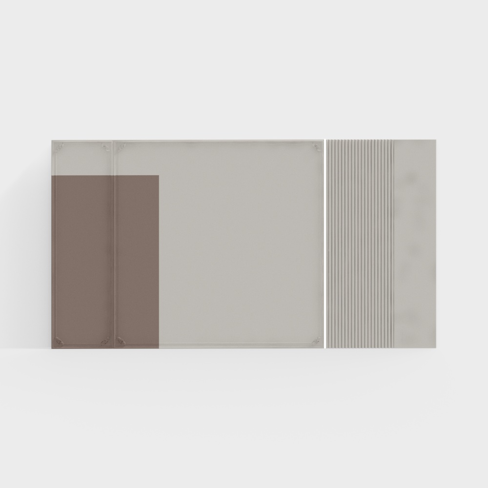 Elegant Brown French Background Wall 3D Model for Classic Interiors