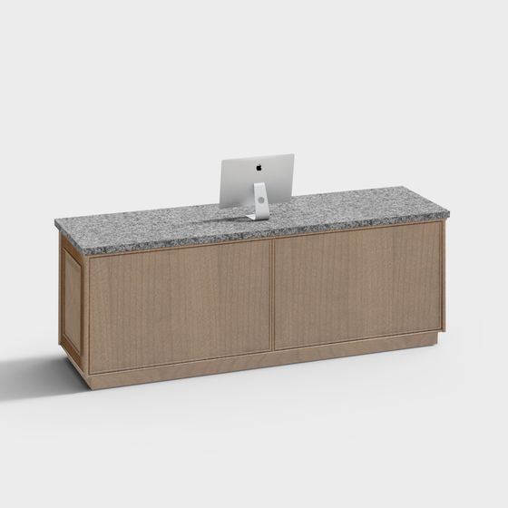 Minimalist Office Desk 3D model for Modern Workspaces
