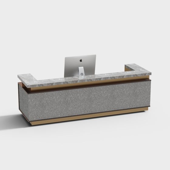 Elegant Minimalist Reception Desk 3D model