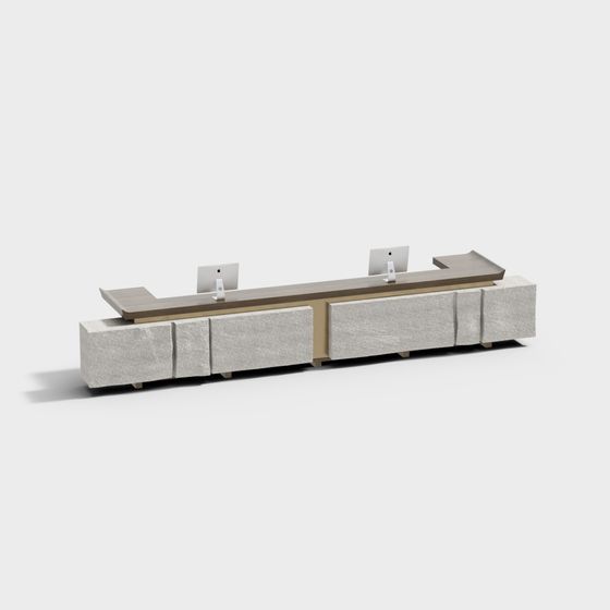 Concrete Reception Desk 3D model