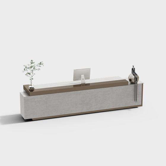 Modern Minimalist Reception Desk 3D model