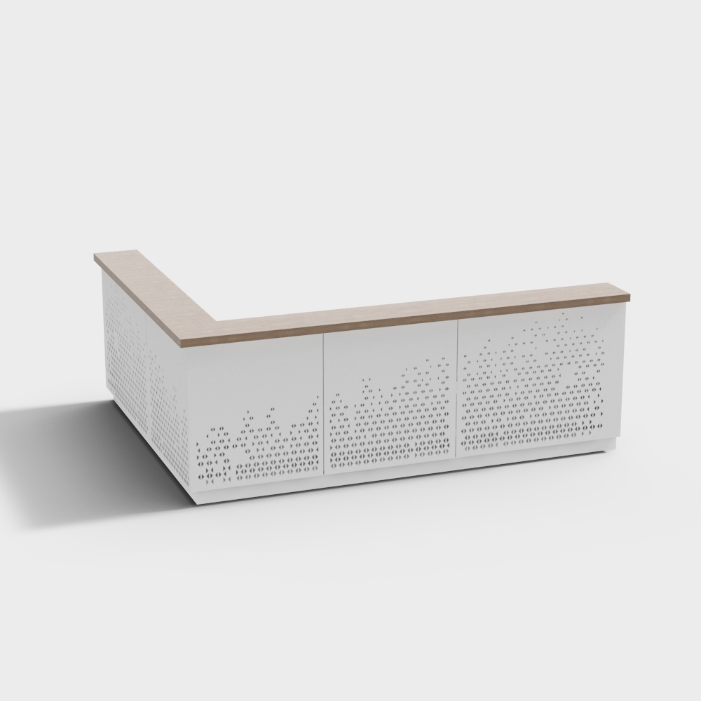 Modern Minimalist Reception Desk 3D model