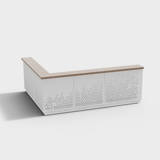 Modern Minimalist Reception Desk 3D model