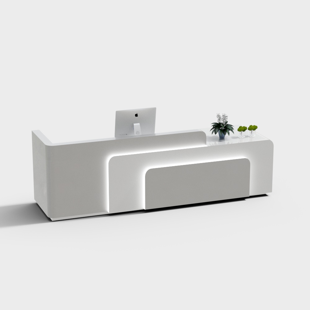 Futuristic Office Desk 3D Model
