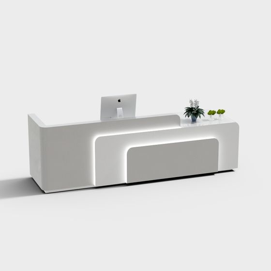 Futuristic Office Desk 3D Model