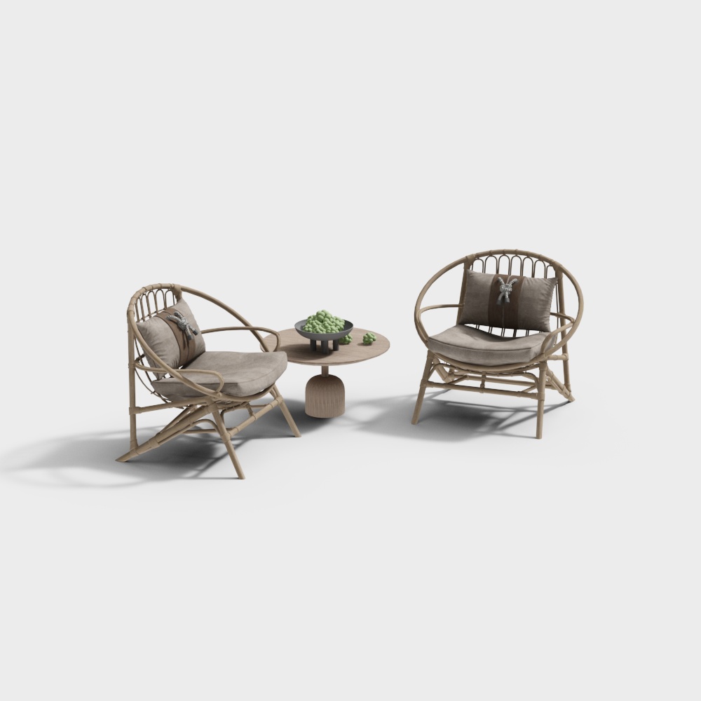 Modern patio table and chair combination