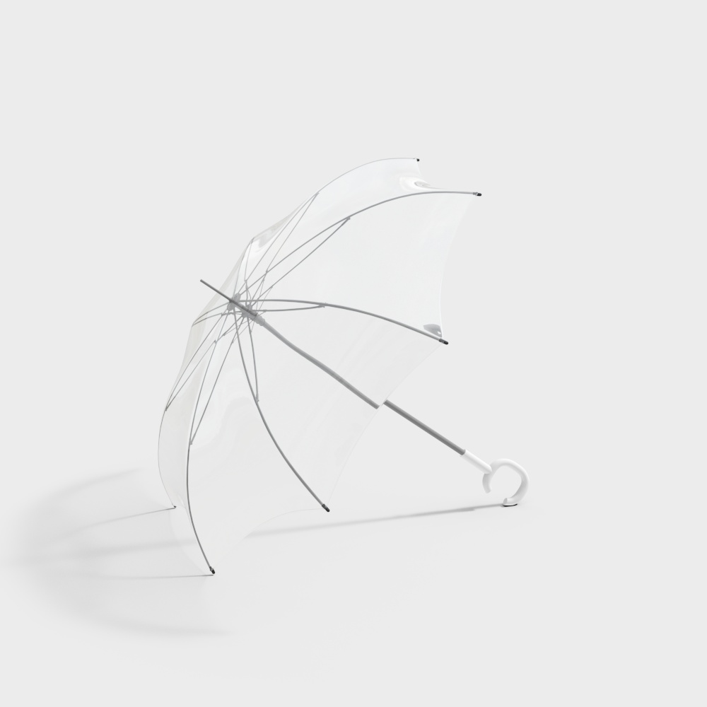 Elegant Transparent Umbrella 3D Model