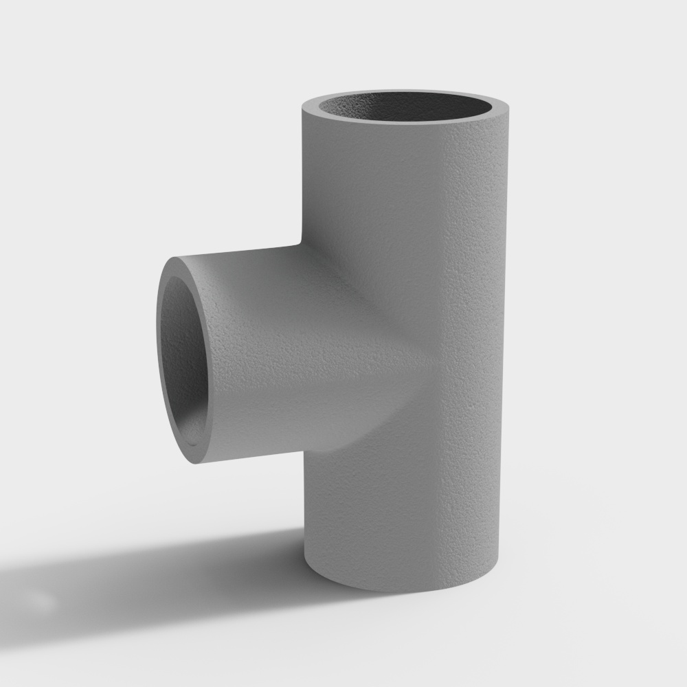 T-Type Pipe 3D model for Modern Design
