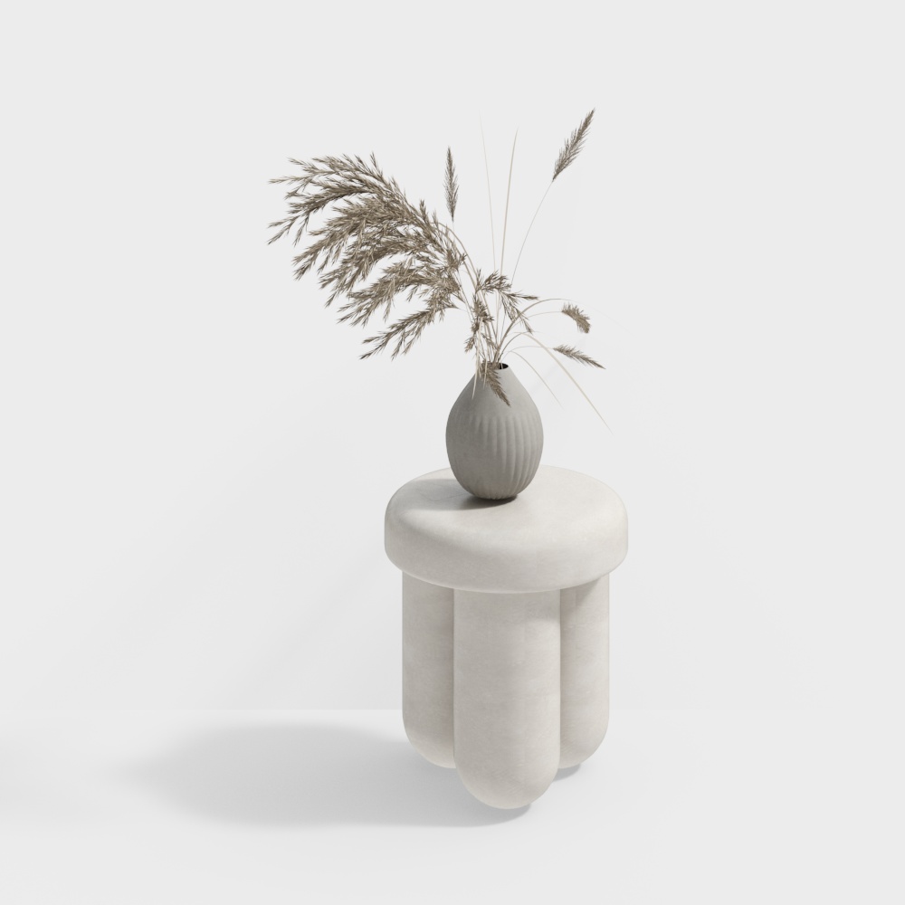 Concrete Flower Stand 3D Model – Minimalist Concrete & Greenery