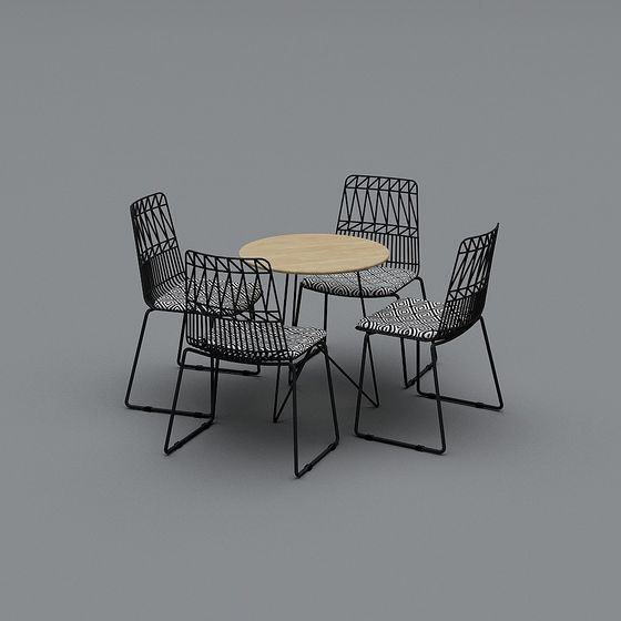 City Corner Table and Chairs 3D model