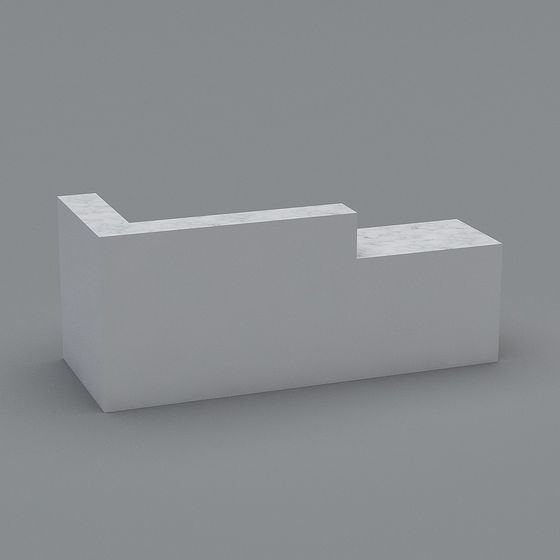 Elegant L-Shaped Reception Desk 3D model