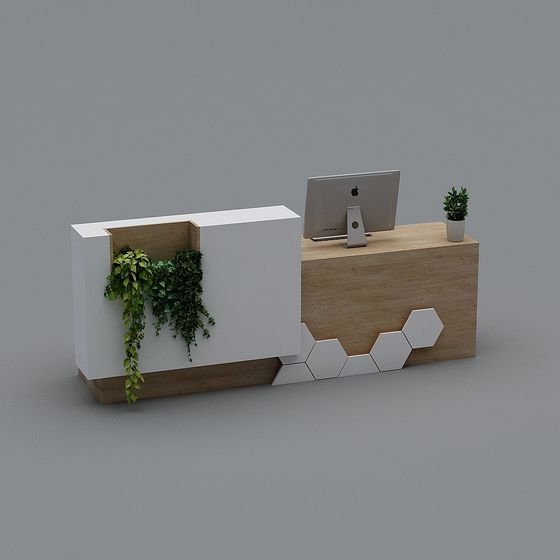 Minimalist Reception Desk 3D model for Modern Spaces