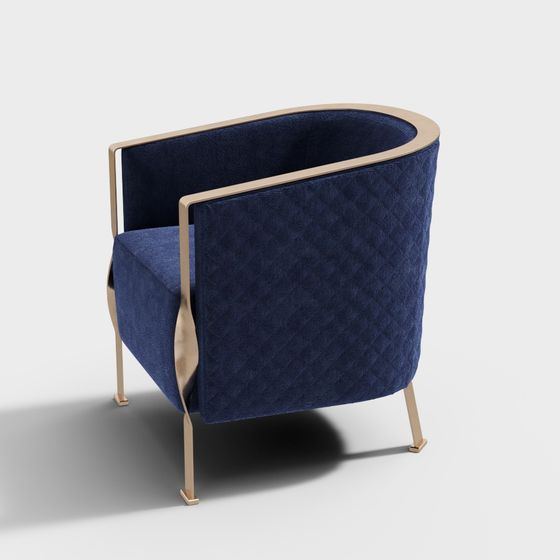 Stylish Navy Blue Sofa 3D model for Modern Interiors