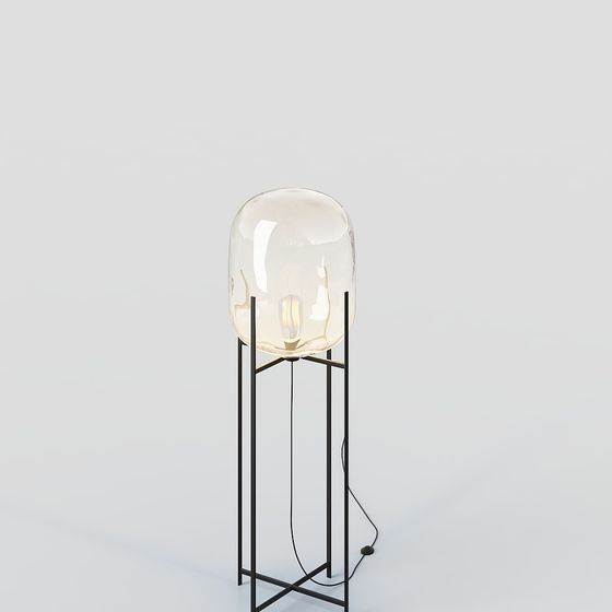 Stylish Glass Lamp Stand 3D model for Unique Spaces