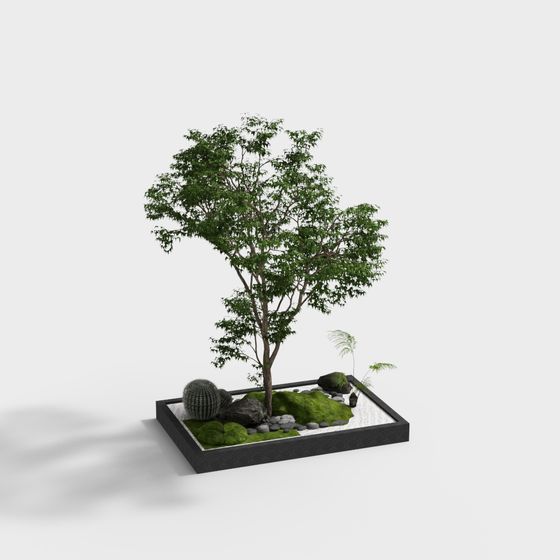 Realistic Low-Poly 3D Tree Model for Design Projects