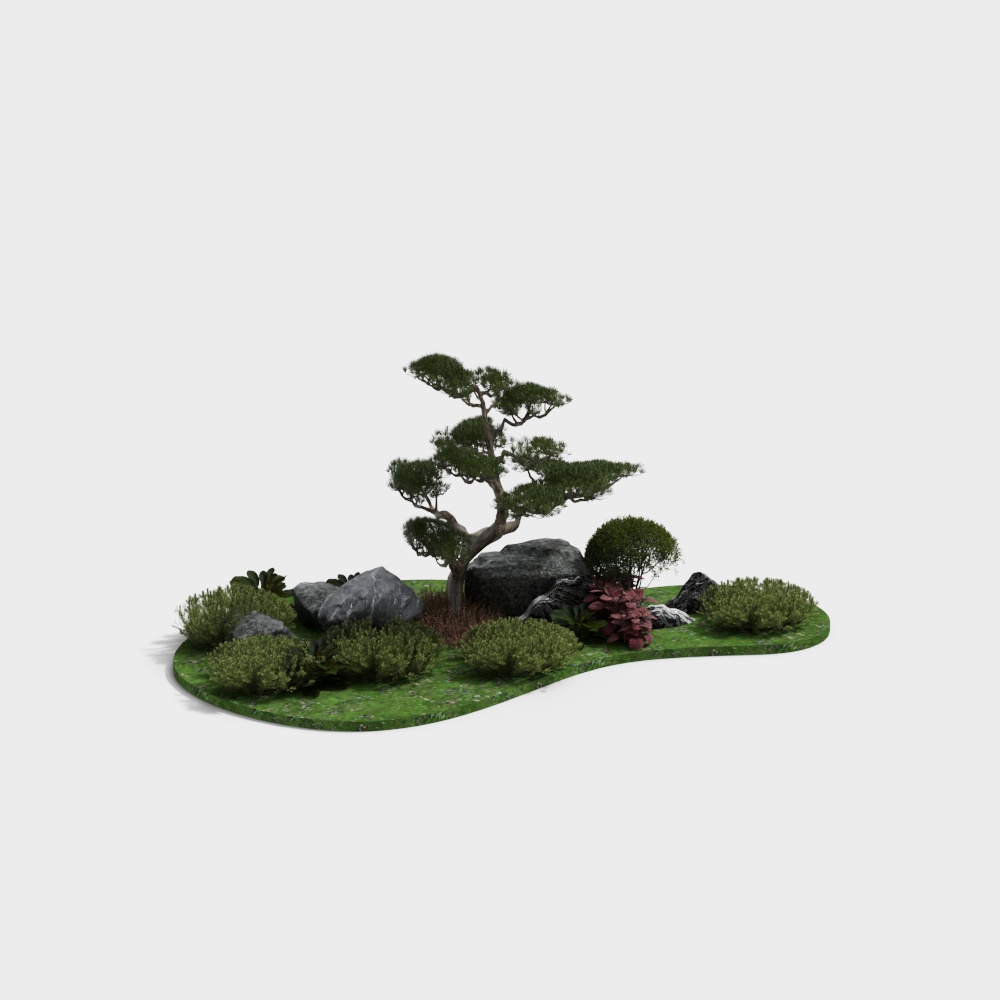 modern courtyard tree landscape