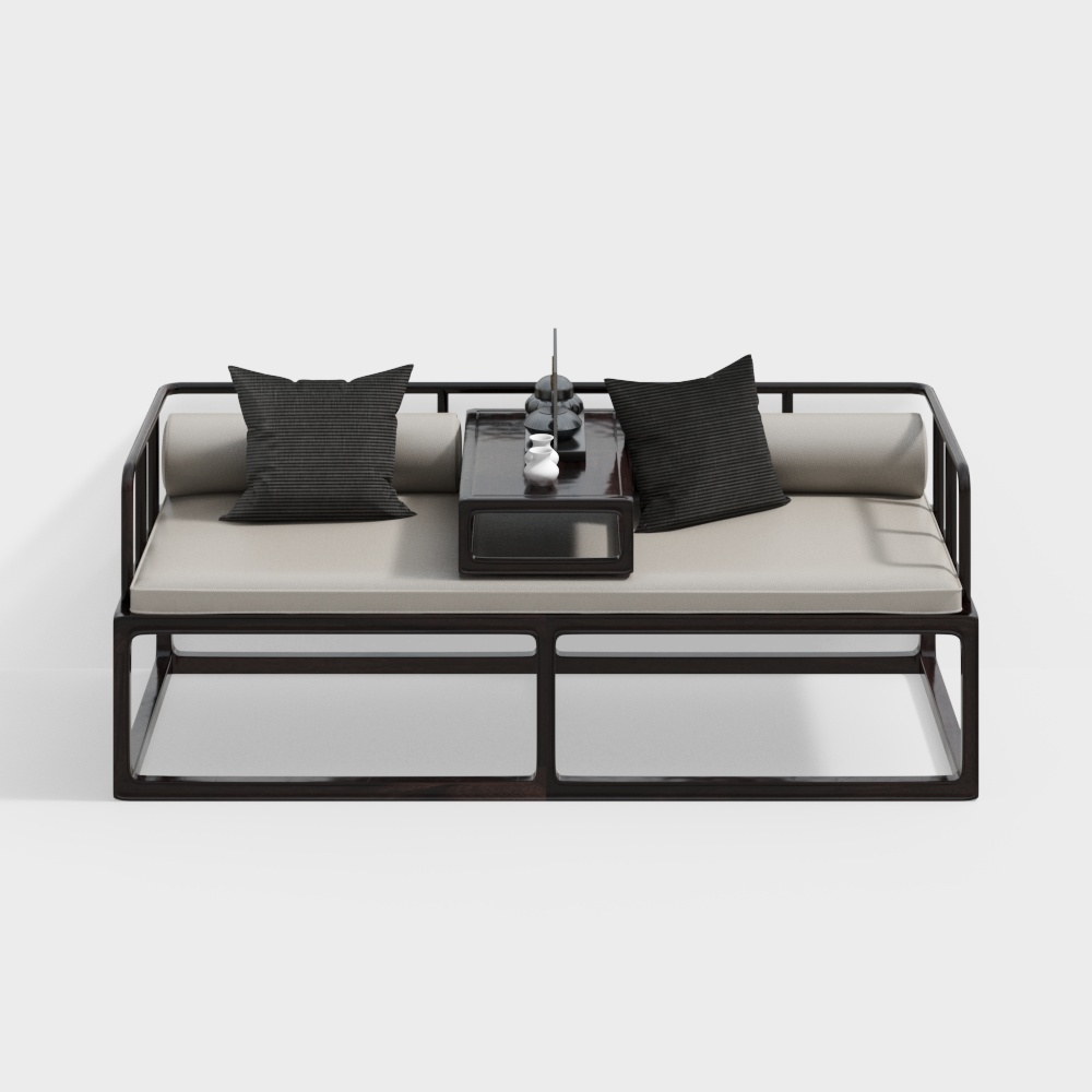 Modern Minimalist Sofa Bed 3D Model – Low-Poly Design