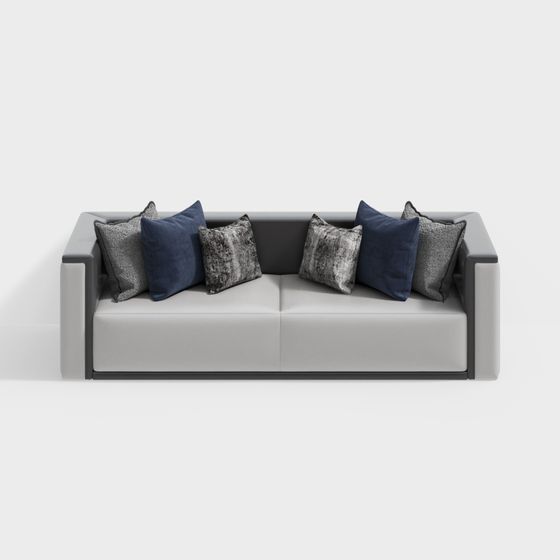 Elegant Low-Polygon Sofa 3D model