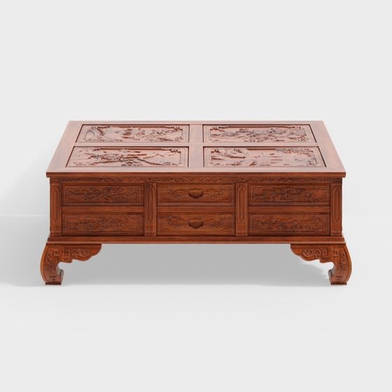 Elegant Chinese Tea Table 3D model