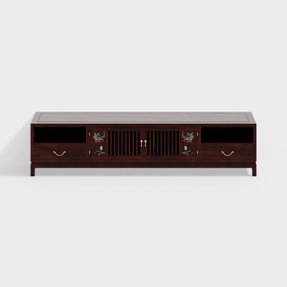 Elegant Chinese TV Cabinet 3D model