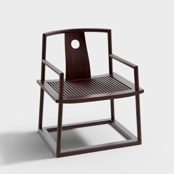 Minimalist Wooden Armchair 3D model