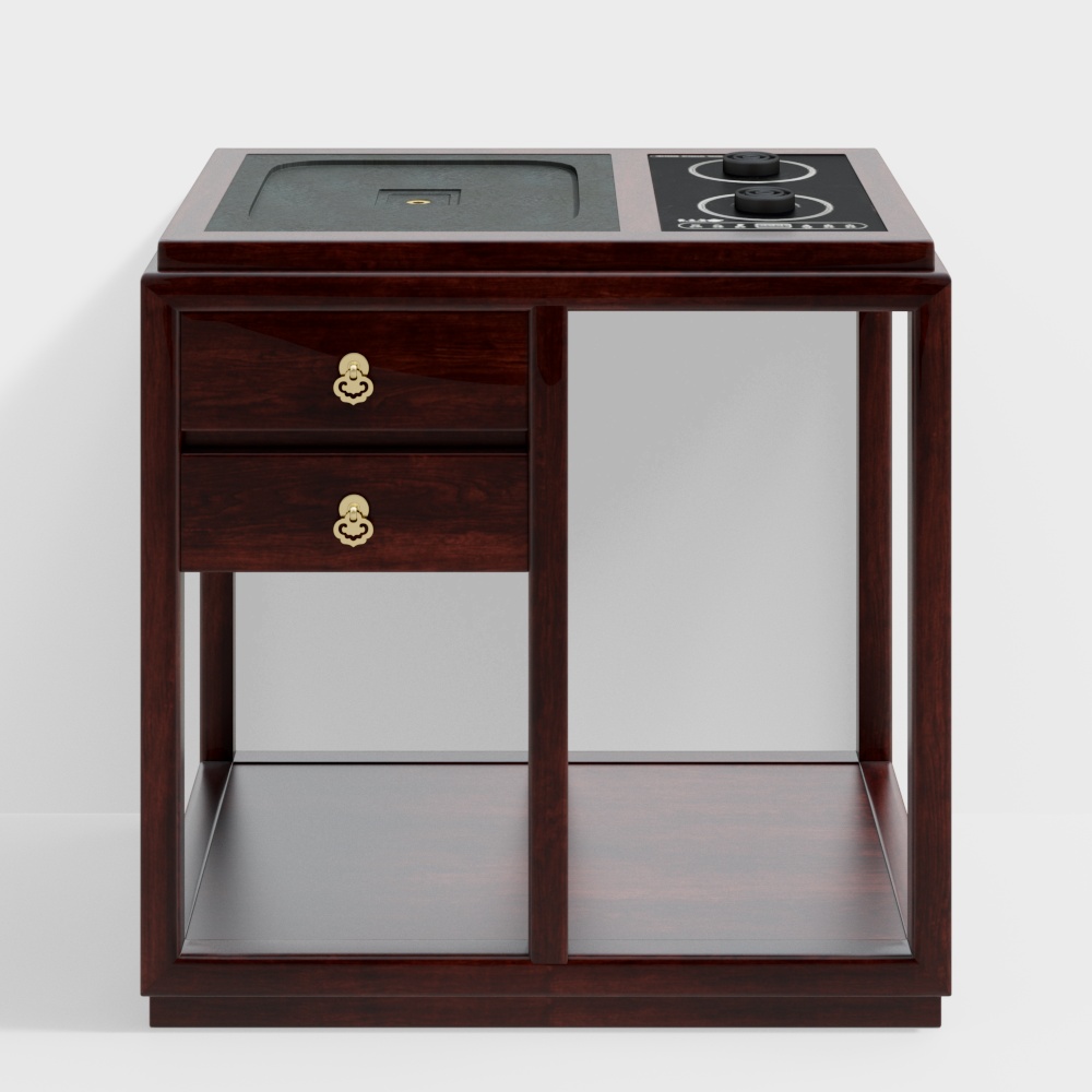 Vintage Style Nightstand 3D Model – Wooden Furniture