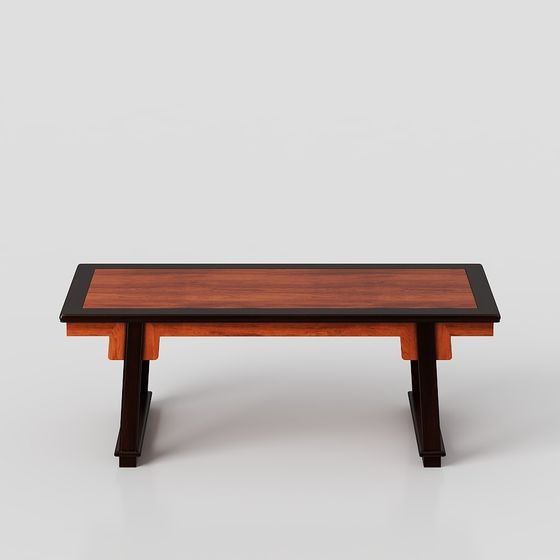 Vintage Long Table 3D model