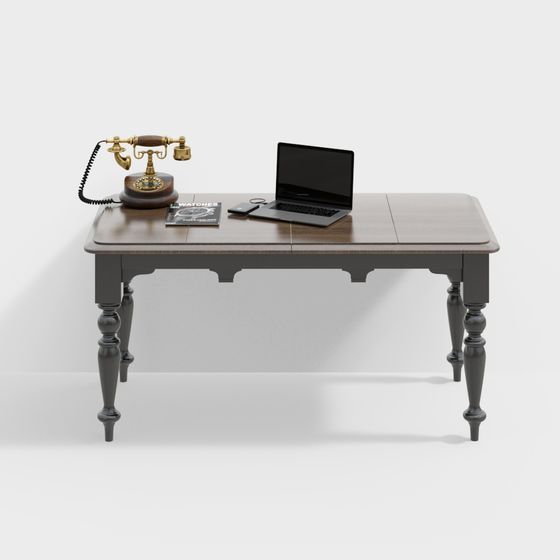 Vintage Modern 3D Model Table and Chairs Set