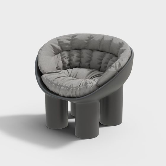 Stylish Low-Polygon Armchair 3D model