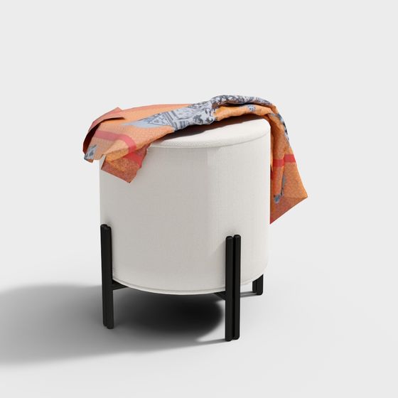 Low Poly Round Stool 3D model Design